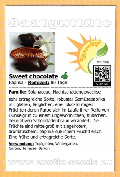 Paprika * Sweet chocolate * 500 Samen